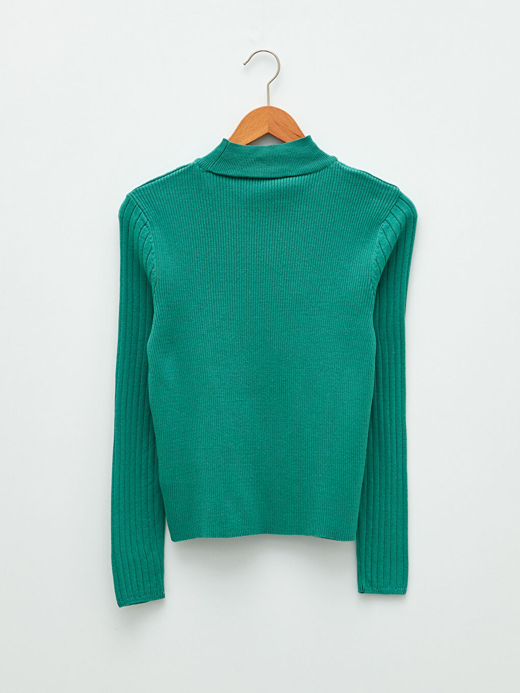 әйелдерге арналған биік жағалы өрнекті ұзын жең трикотаж жемпір-6