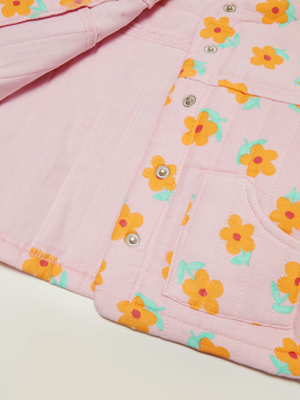 Crew Neck Long Sleeve Printed Baby Girl Jacket-6