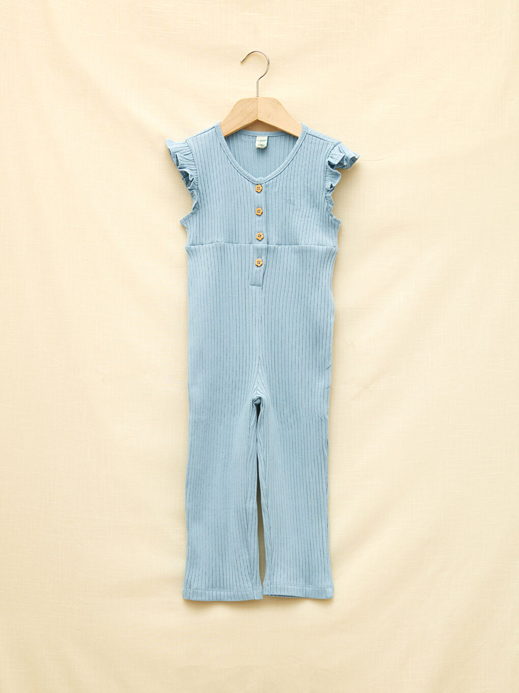 Crew Neck Basic Baby Girls' Jumpsuit