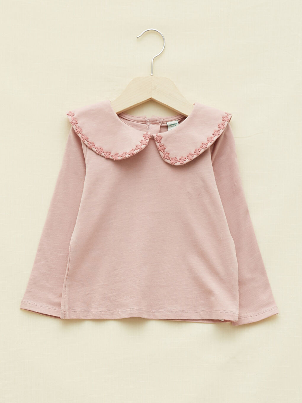Baby Collar Long Sleeve Basic Baby Girl T-Shirt