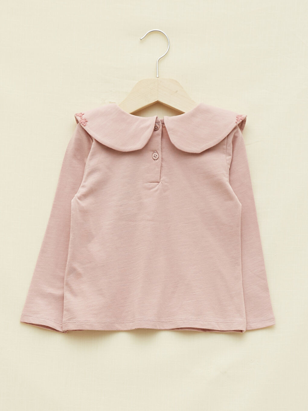 Baby Collar Long Sleeve Basic Baby Girl T-Shirt-1