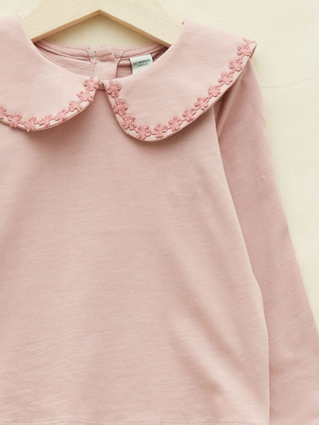 Baby Collar Long Sleeve Basic Baby Girl T-Shirt-2