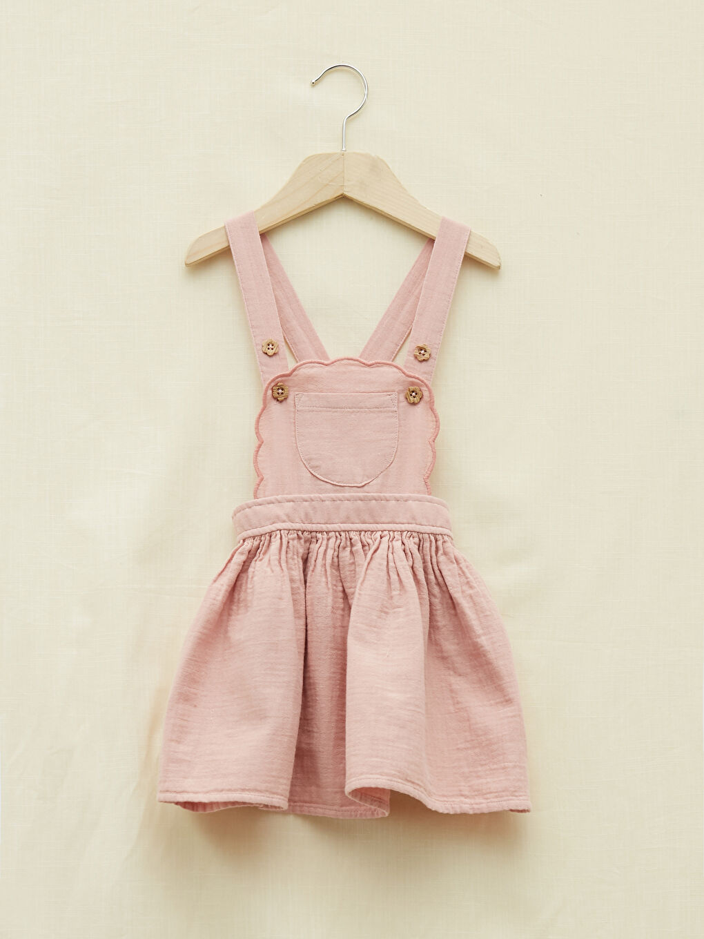 Pembe Basic Kız Bebek Salopet Elbise