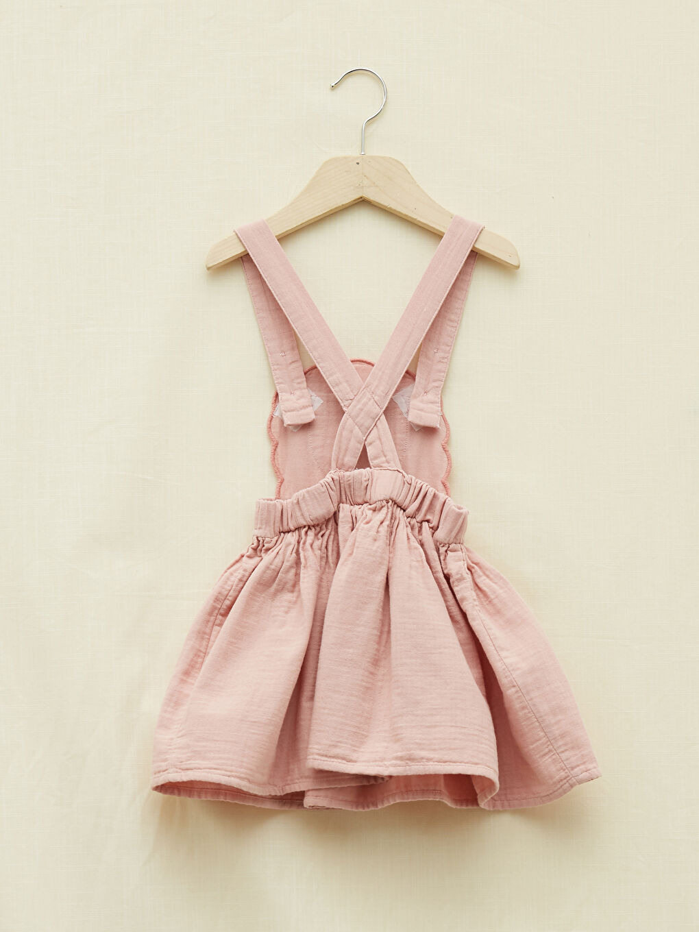 Pembe Basic Kız Bebek Salopet Elbise-1