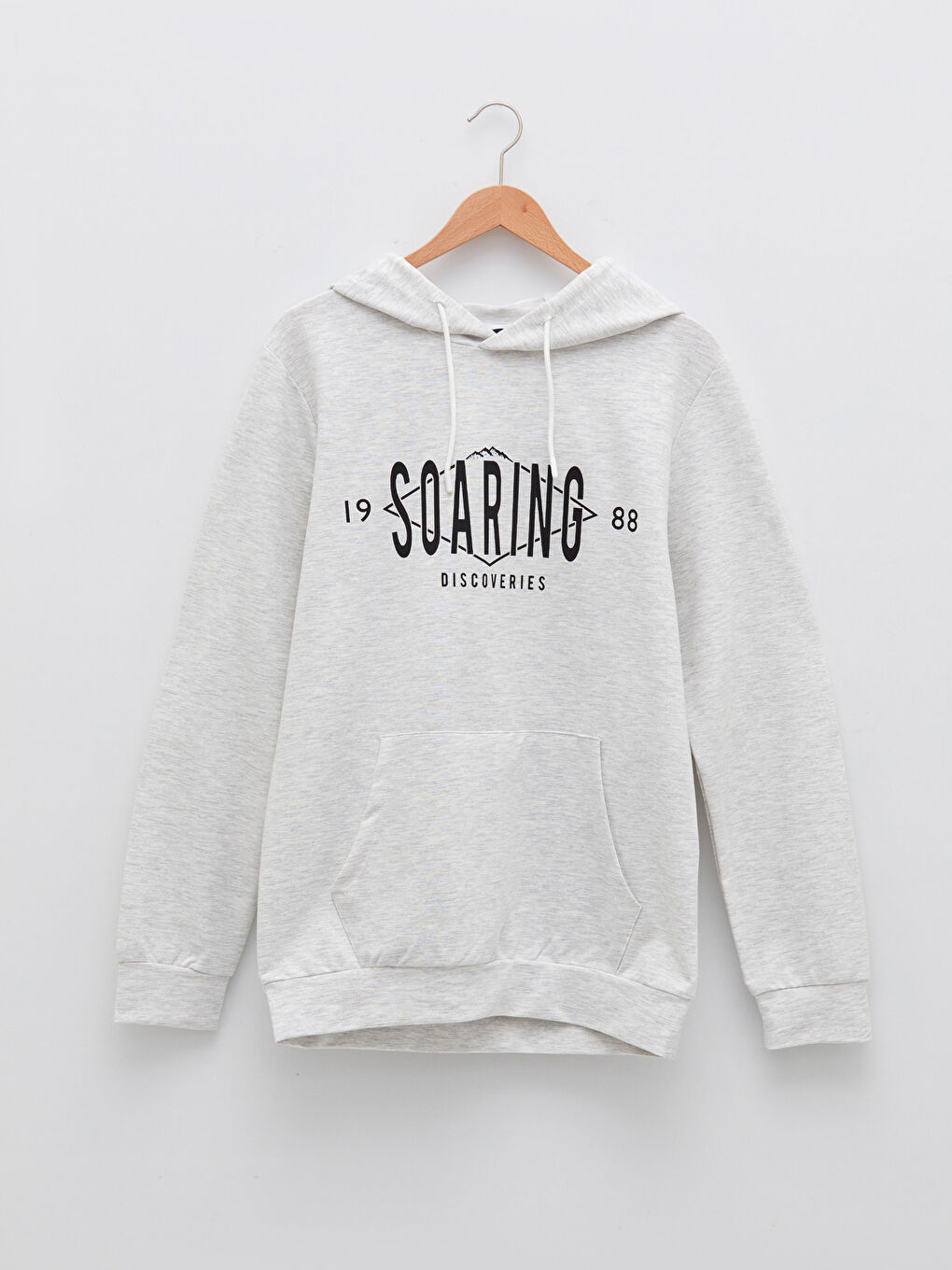 Uzun Kollu Baskılı Erkek Hoodie-5