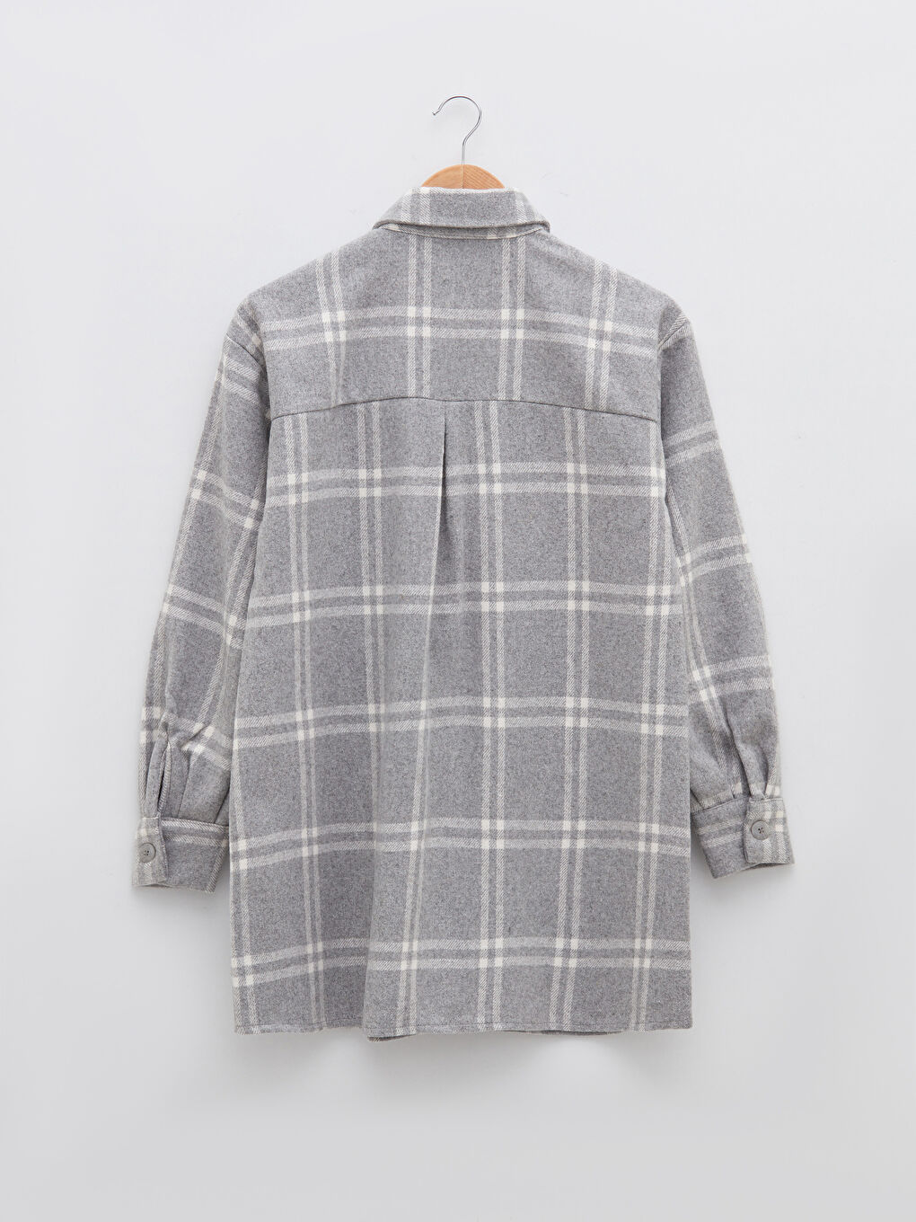 LCW Modest Plaid Long Sleeve Oversize Flannel Women's Shirt Tunic -W1HN99Z8-LMK
