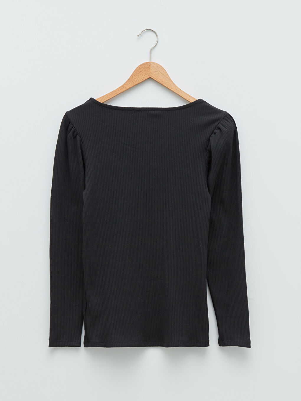 Square Collar Plain Long Sleeve Maternity T-Shirt-6