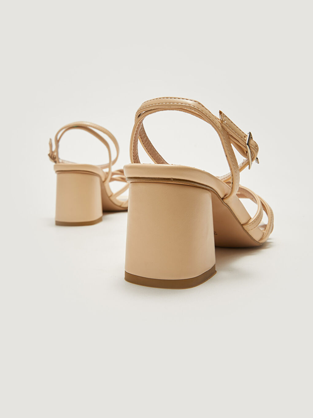 Sandales à Talons en Similicuir à Bandes Croisées pour Femmes-3