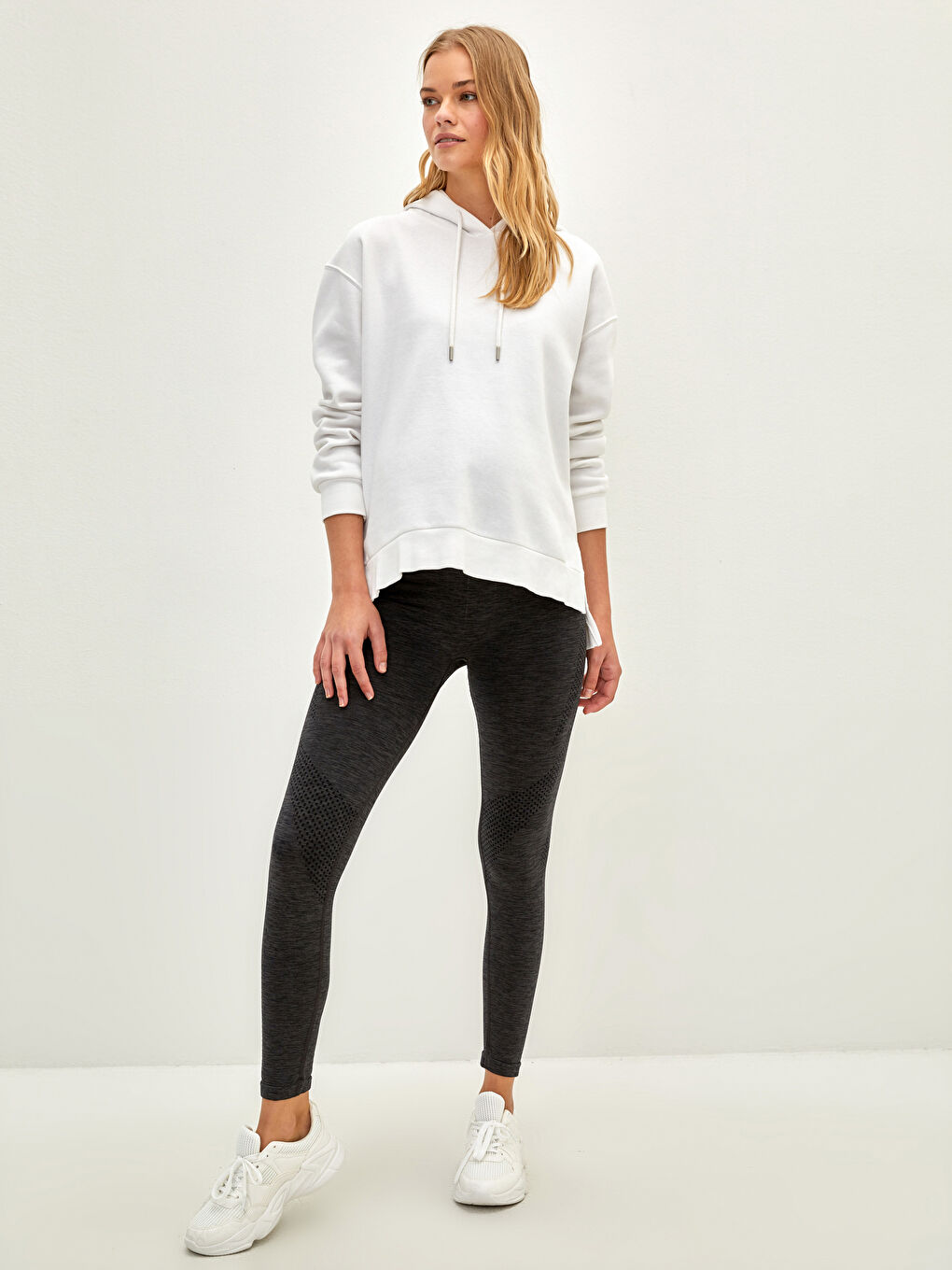 Antrasit Beli Lastikli Düz Hamile Tayt