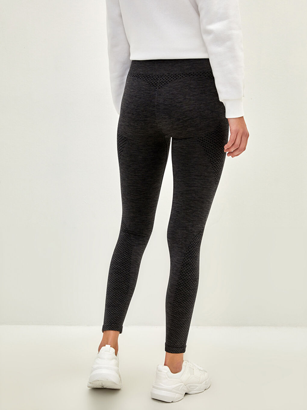 Antrasit Beli Lastikli Düz Hamile Tayt-5