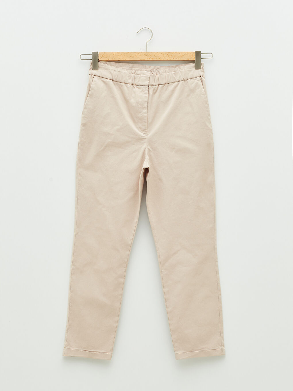Elastic Waist Regular Pocket Detailed Women's Trousers-4