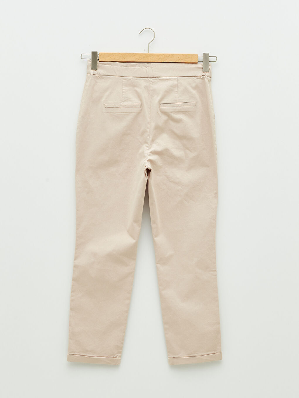 Elastic Waist Regular Pocket Detailed Women's Trousers-5