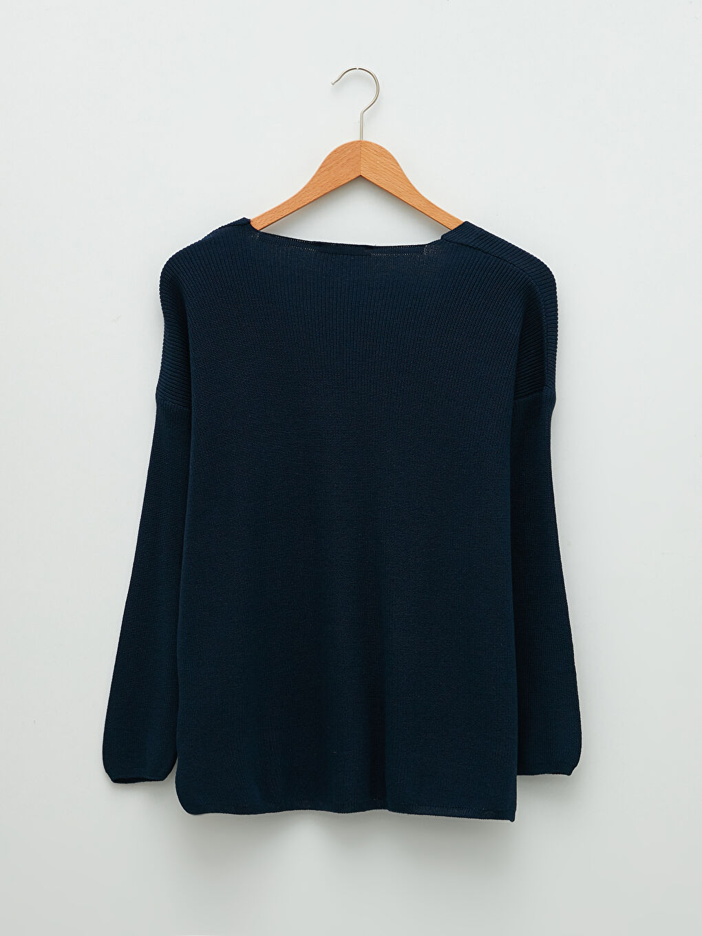 LCW Vision V-Ausschnitt Schlichter Langarm Damen Strickpullover -W1HP83Z8-H6C