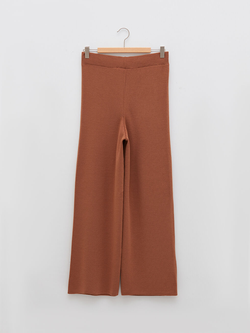 Women's Elasticated Waist Plain Knitwear Trousers-5