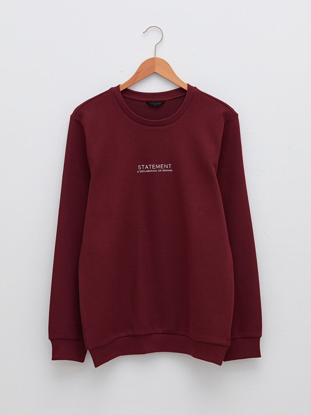 Ерлерге арналған ұзын жең дөңгелек жағалы принтті свитшот-6