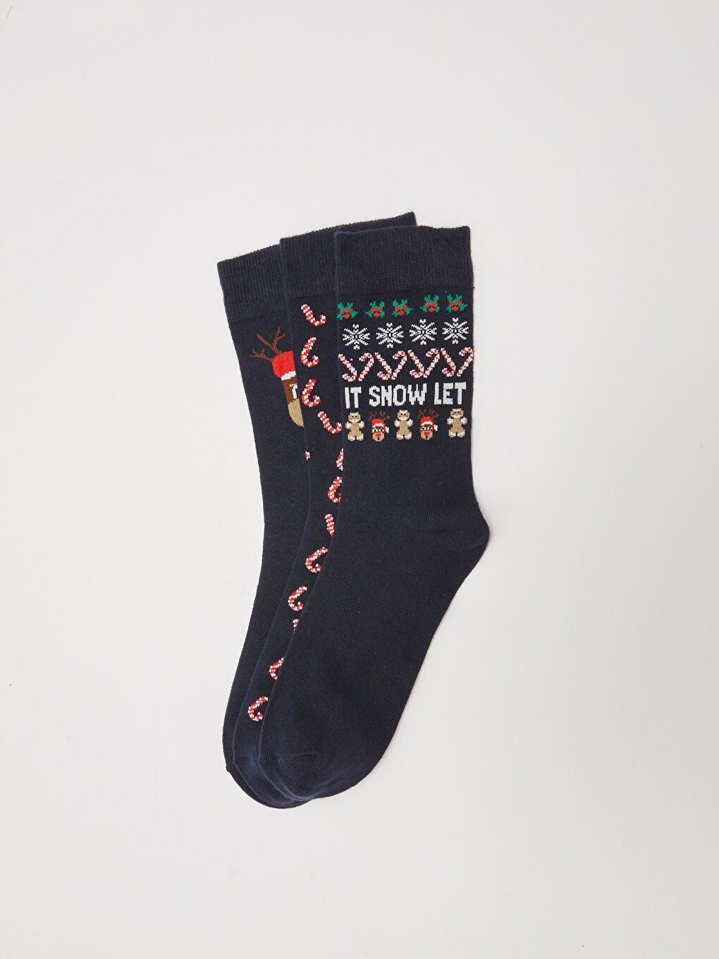 Karışık Yılbaşı Temalı Erkek Soket Çorap 3'lü