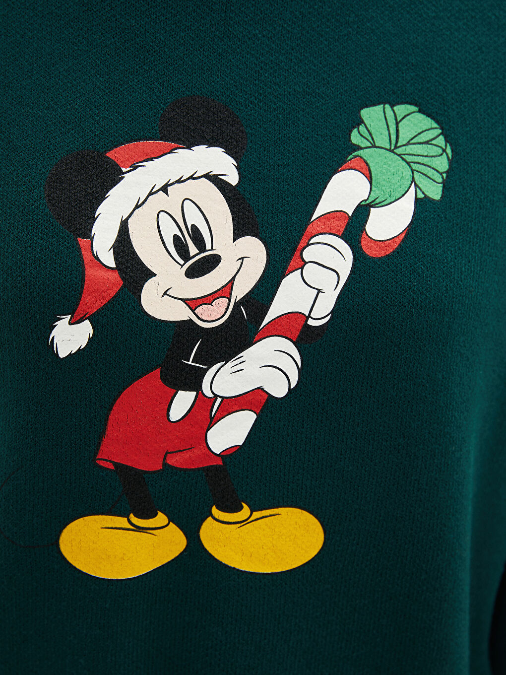 LCW Modest Dik Yaka Mickey Mouse Baskılı Uzun Kollu Kadın Triko Tunik -W1HQ50Z8-RZX