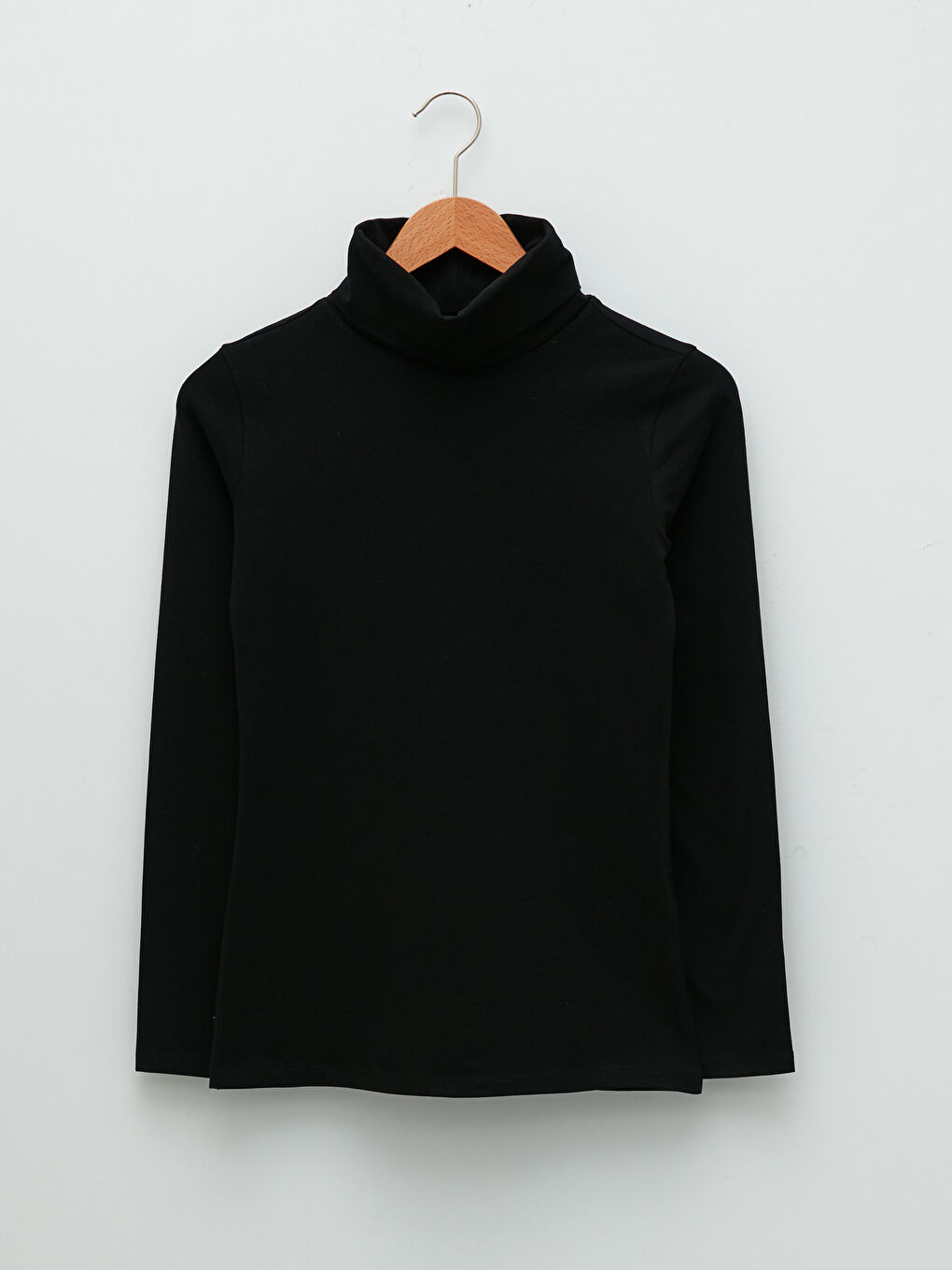 Ekru Kadın Dik Yaka Uzun Kollu Düz Tişört 2'li Paket-12