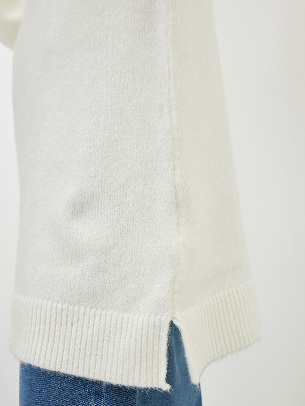 Stehkragen Pailletten Langarm Oversize Damen Strick Tunika-2