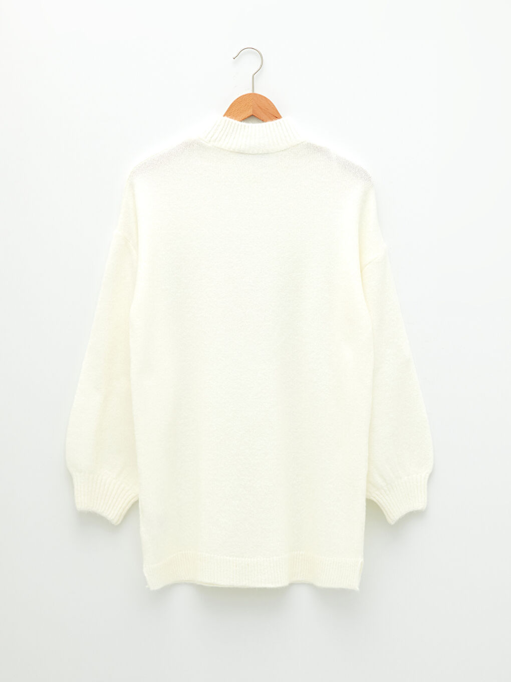 Stehkragen Pailletten Langarm Oversize Damen Strick Tunika-6