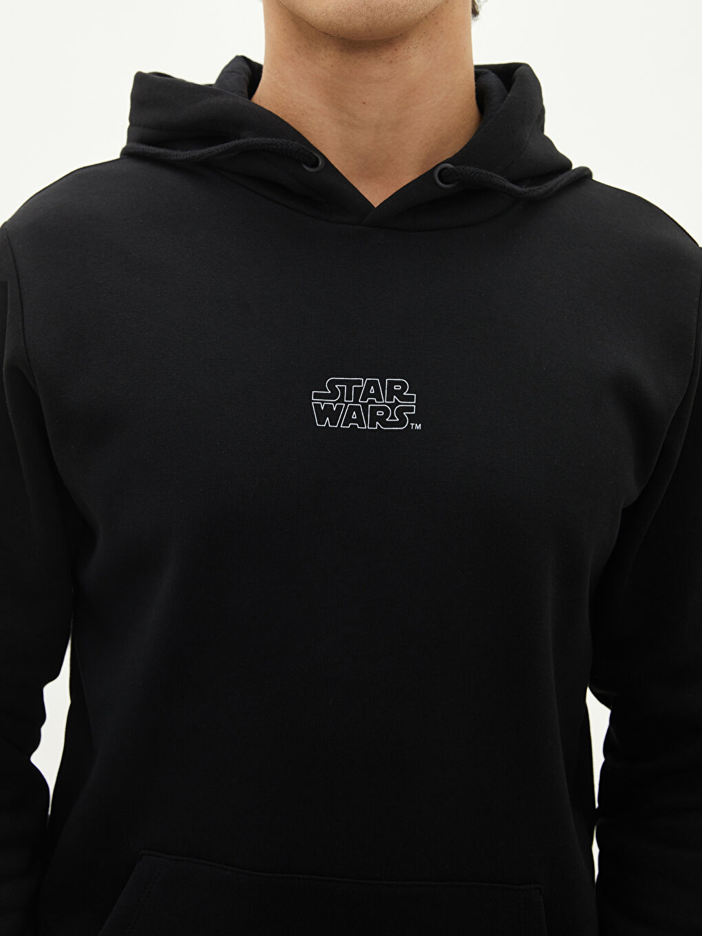 LCW Casual Yeni Siyah Uzun Kollu Star Wars Baskılı Erkek Hoodie - 3