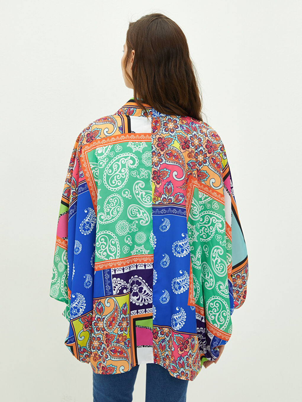 LCWAIKIKI Maternity V-Neck Patterned Long Sleeve Maternity Kimono -W1HQ93Z8-LQQ