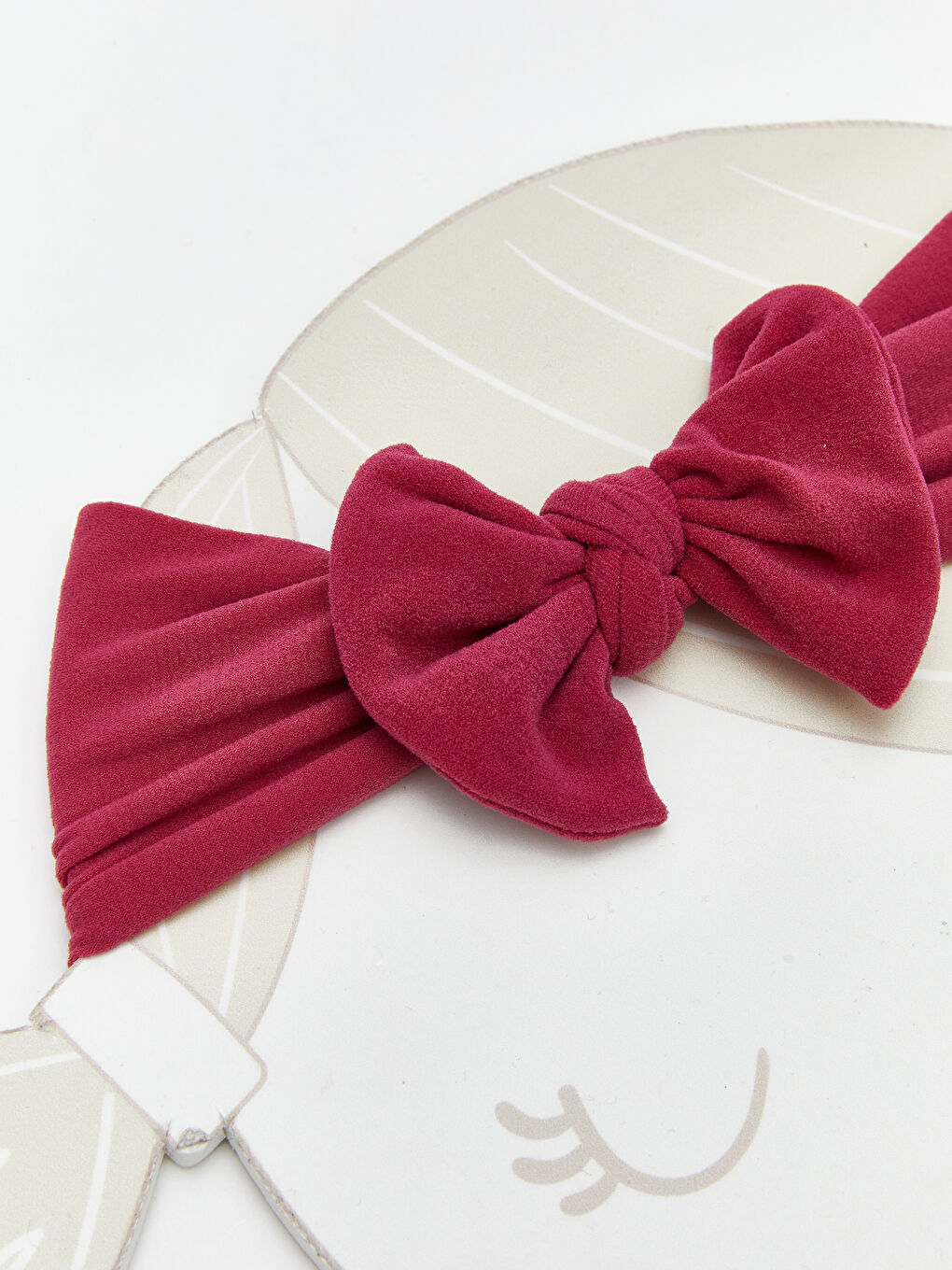 Bordo Fiyonk Detaylı Kız Bebek Saç Bandı-1