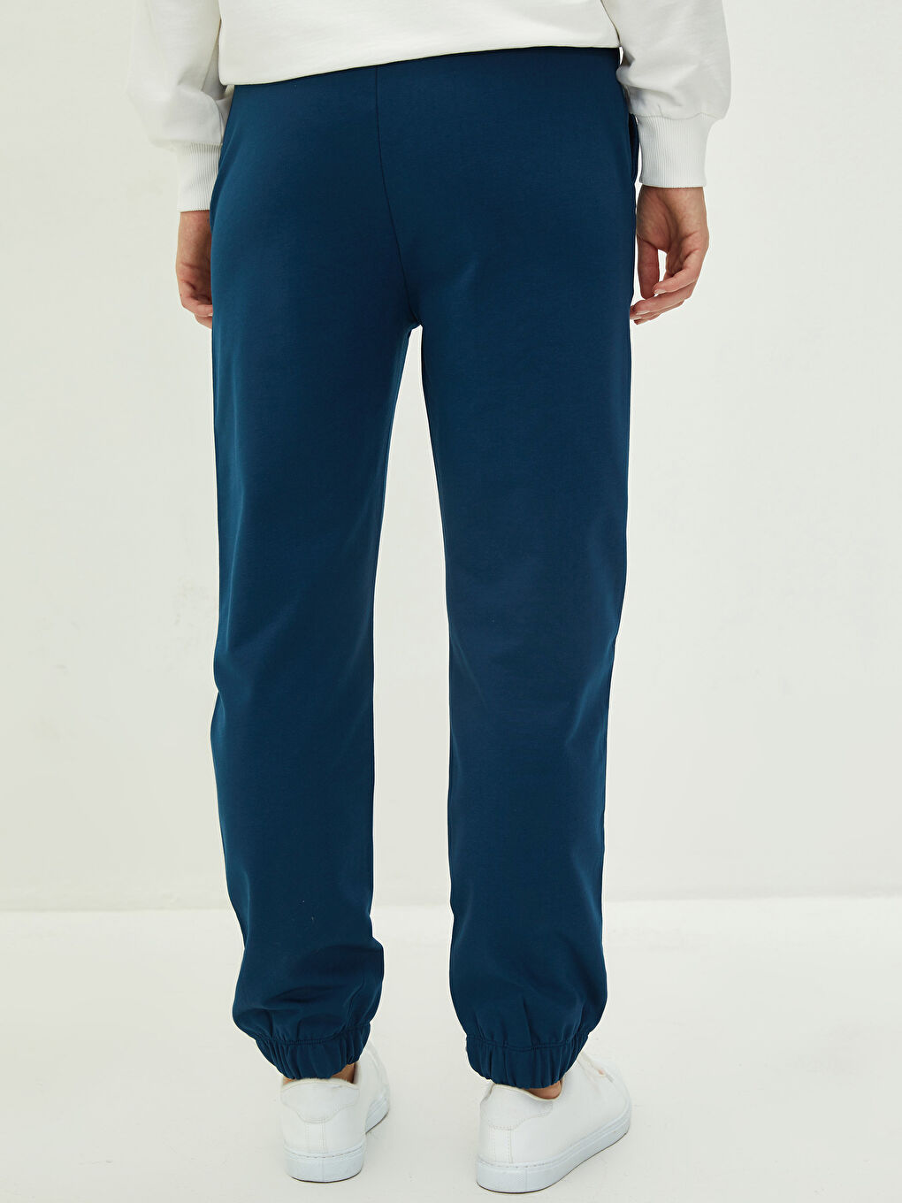 İndigo Beli Lastikli Cep Detaylı Kadın Eşofman Altı-4