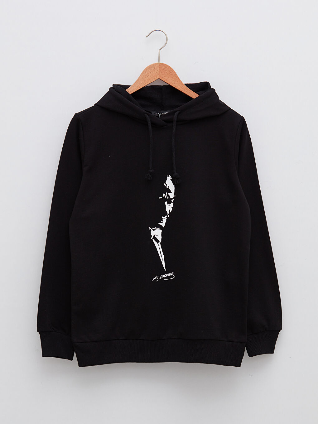 LCW Vision Yeni Siyah Atatürk Baskılı Uzun Kollu Kadın Hoodie - 7