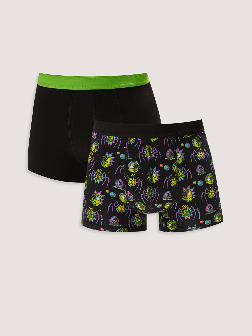 LC WAIKIKI Standard Pattern Rick and Morty Printed Flexible Fabric Men's Boxer 2 Pack -W1HR88Z8-CVL