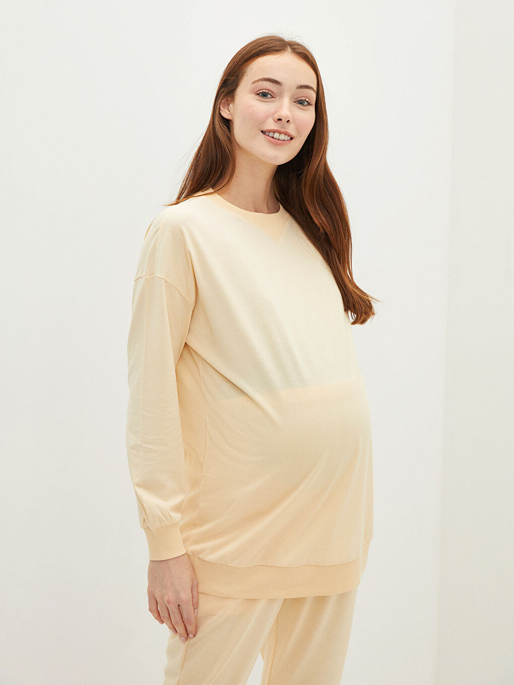 Hanorac Simplu pentru Gravide cu Guler Rotund