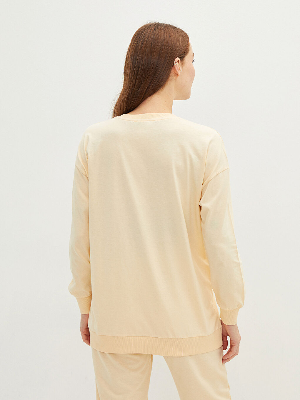 Hanorac Simplu pentru Gravide cu Guler Rotund-4