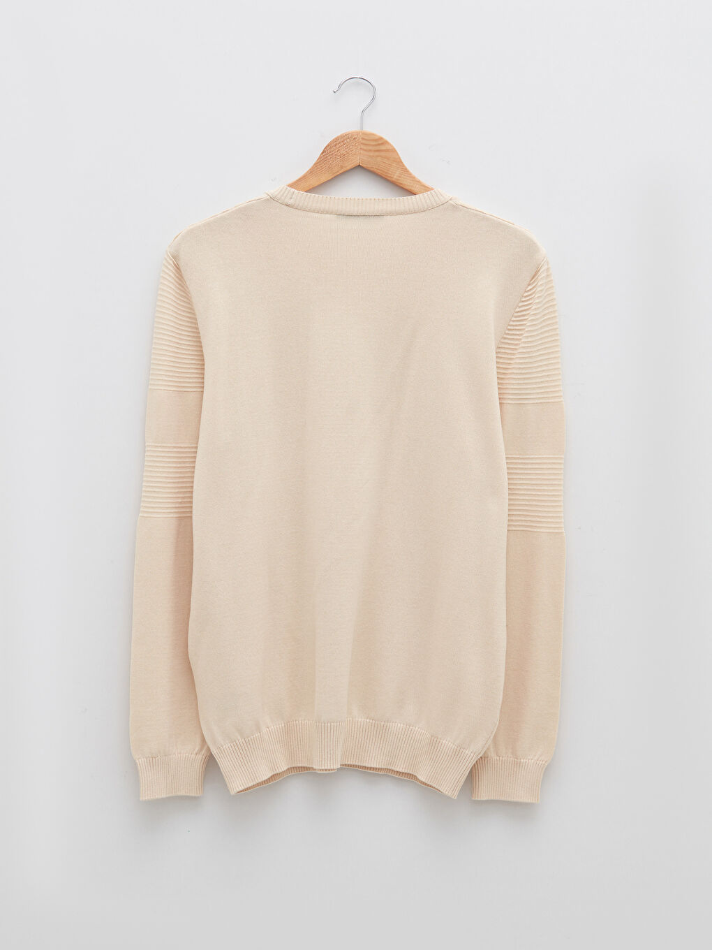 Crew Neck Long Sleeve Men's Tricot Sweater-6