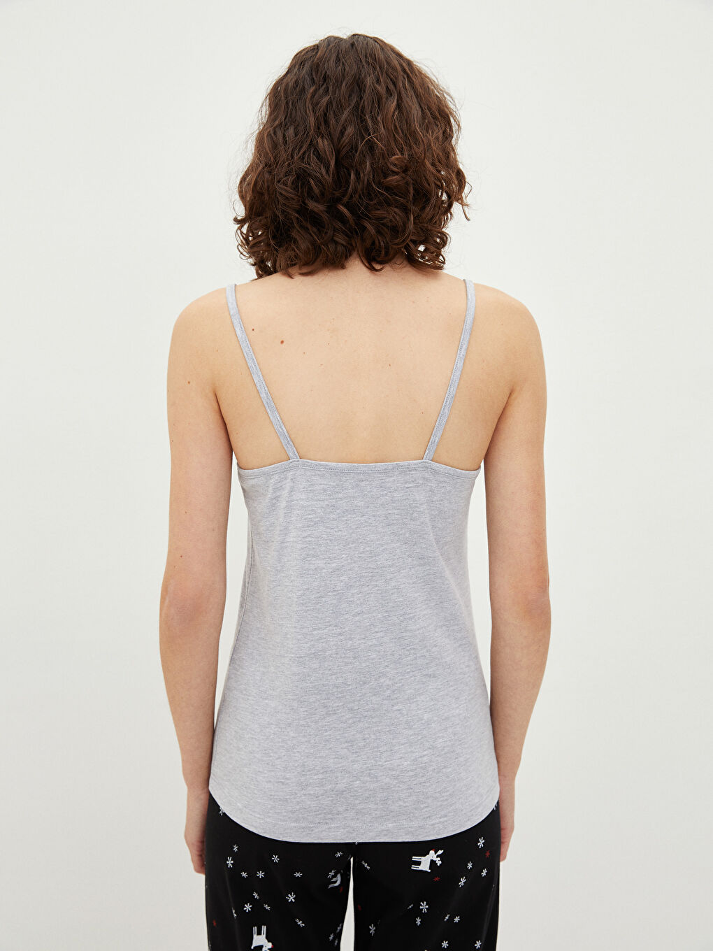 Maiou Fără Mâneci Simplu cu Bretele pentru Femei cu Guler în formă de U-5