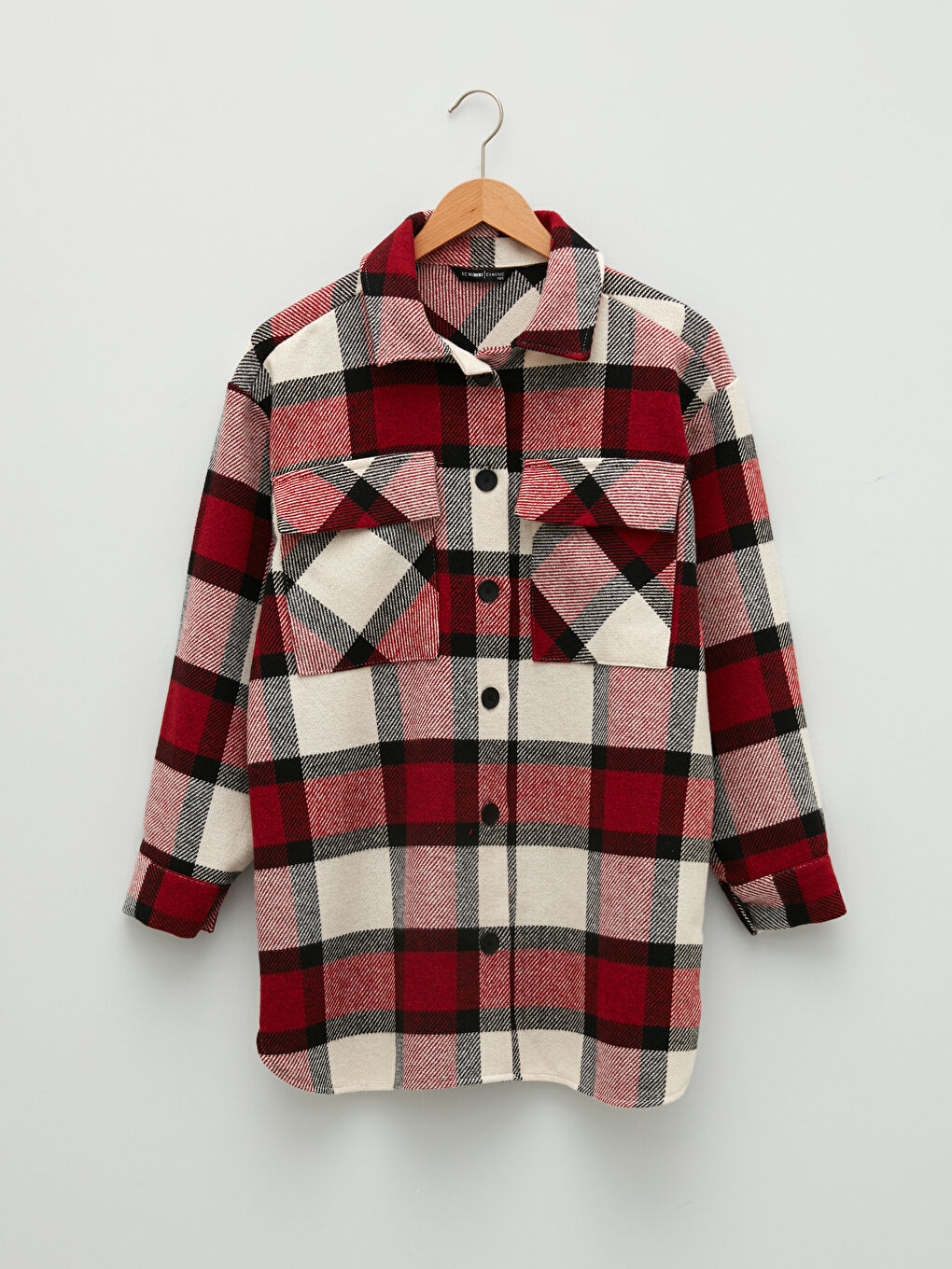 LCWAIKIKI Classic Buttoned Plaid Long Sleeve Women's Shirt Jacket -W1HU06Z8-LPA