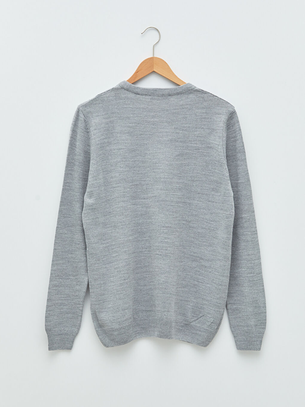 Crew Neck Long Sleeve Men's Tricot Sweater-6