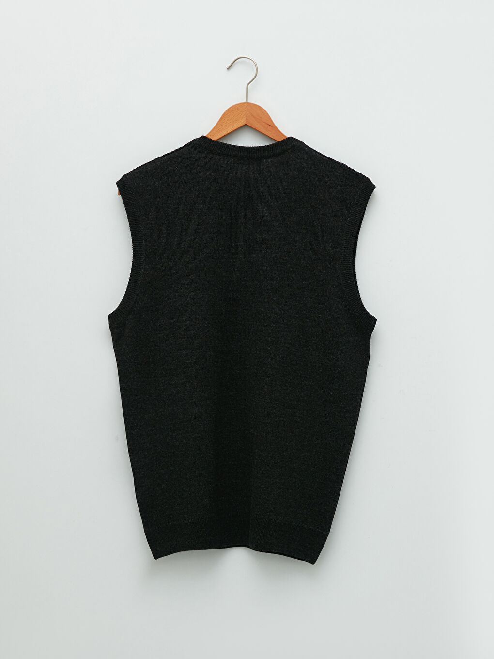 سترة صوفية بدون أكمام بياقة على شكل حرف V عادية للرجال-6