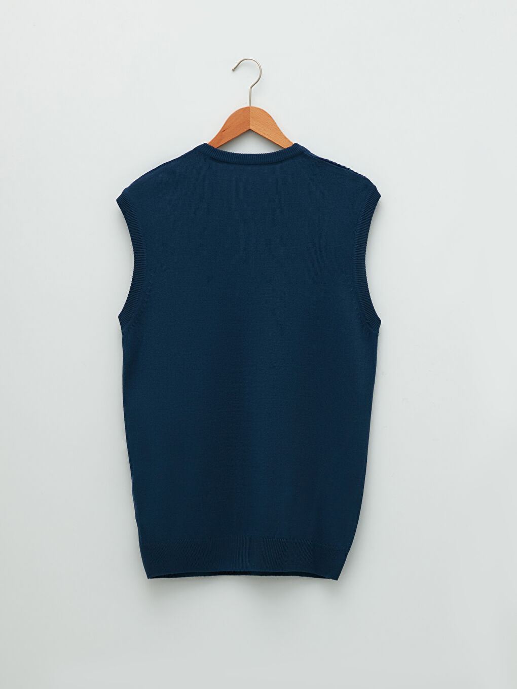 Gilet Pull Droit Sans Manches Encolure en V pour Hommes-6