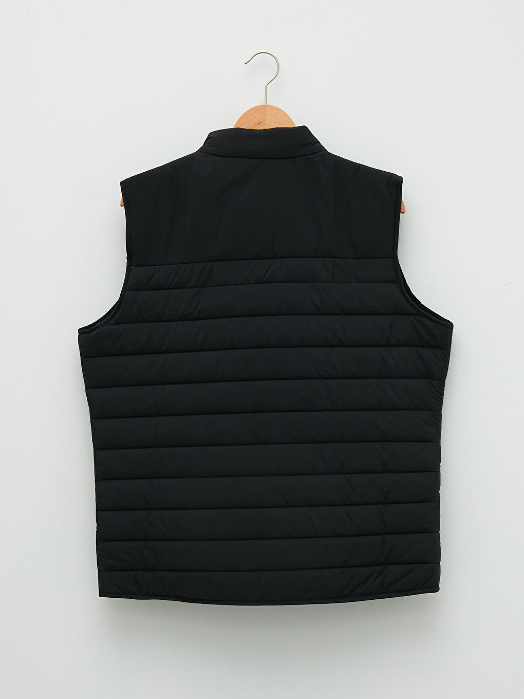 Siyah Standart Kalıp Dik Yaka Erkek Yelek-6