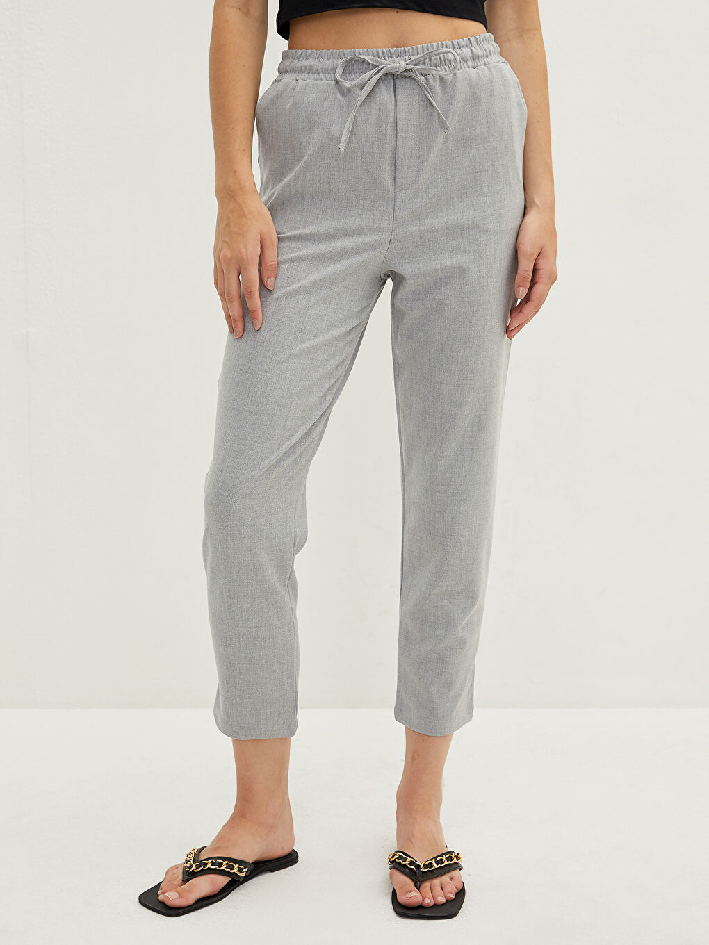 LCW Vision Elastic Waist Ankle-Length Women's Trousers -W1HU17Z8-S0K