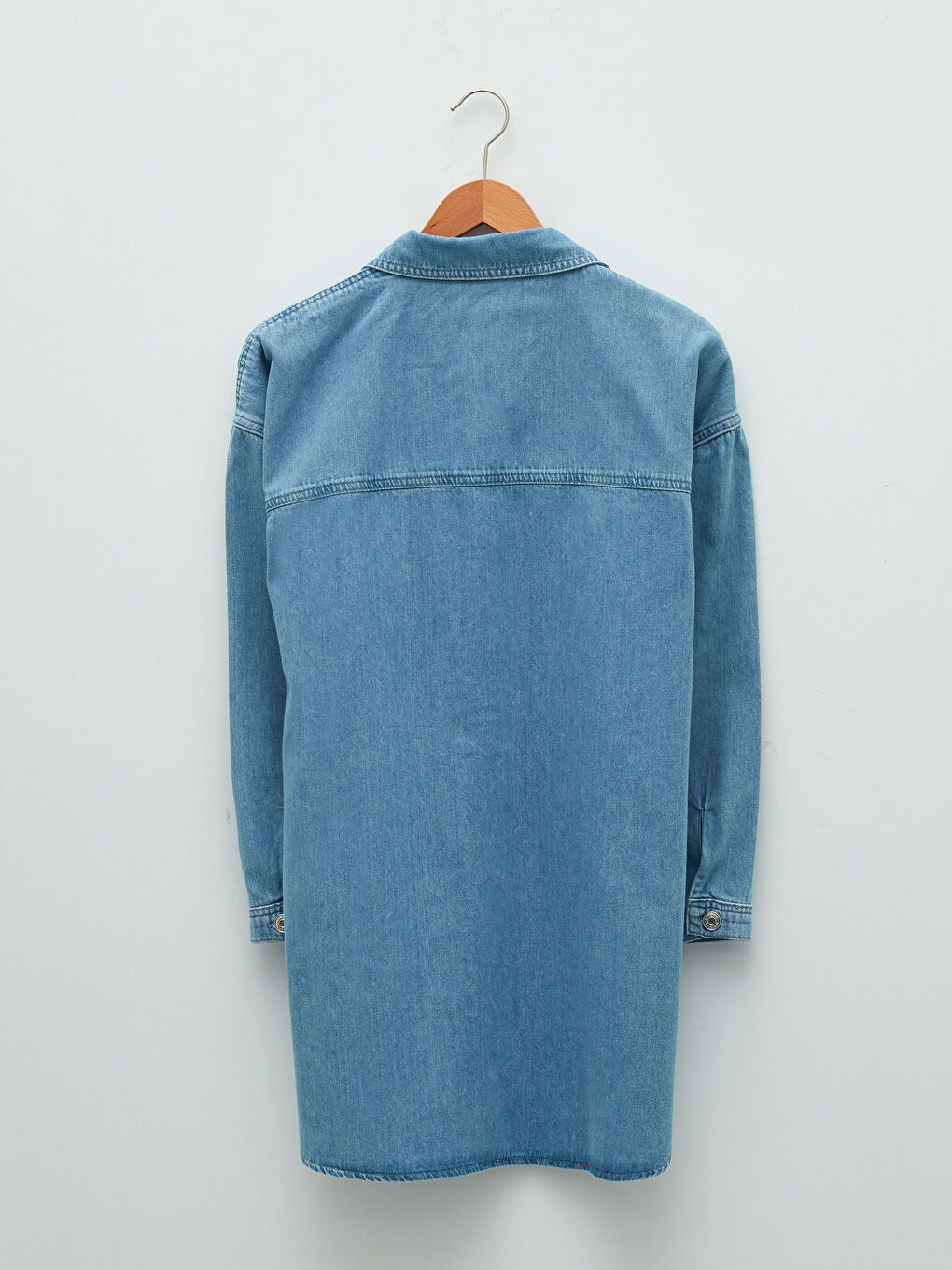 LCW Modest Hemdkragen Farbblock Langarm Frauen Rodeo Jeans-Tunika -W1HU24Z8-H45