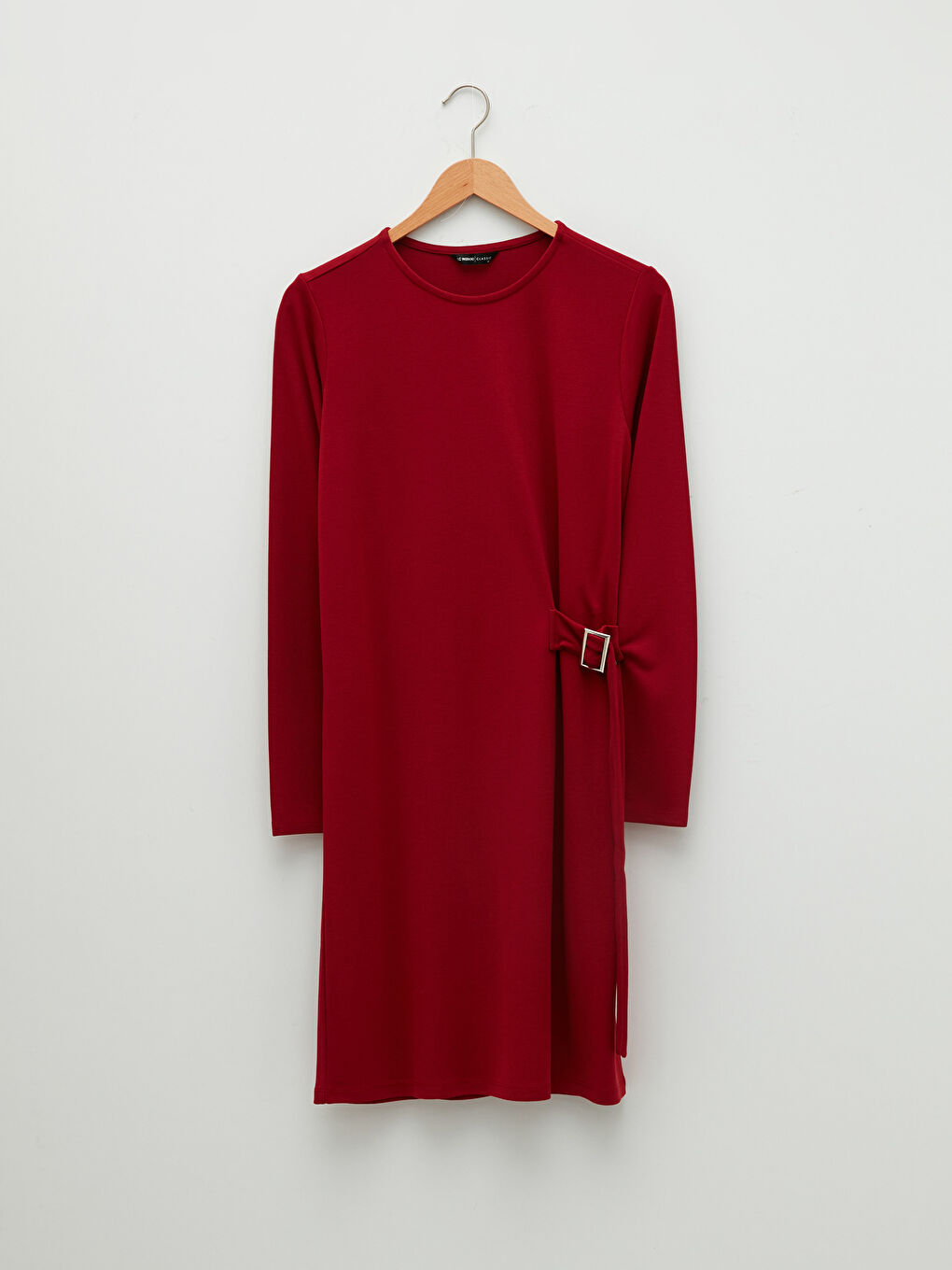 LCWAIKIKI Classic Crew Neck Regular Long Sleeve Cami Fabric Women's Dress -W1HU37Z8-HLG