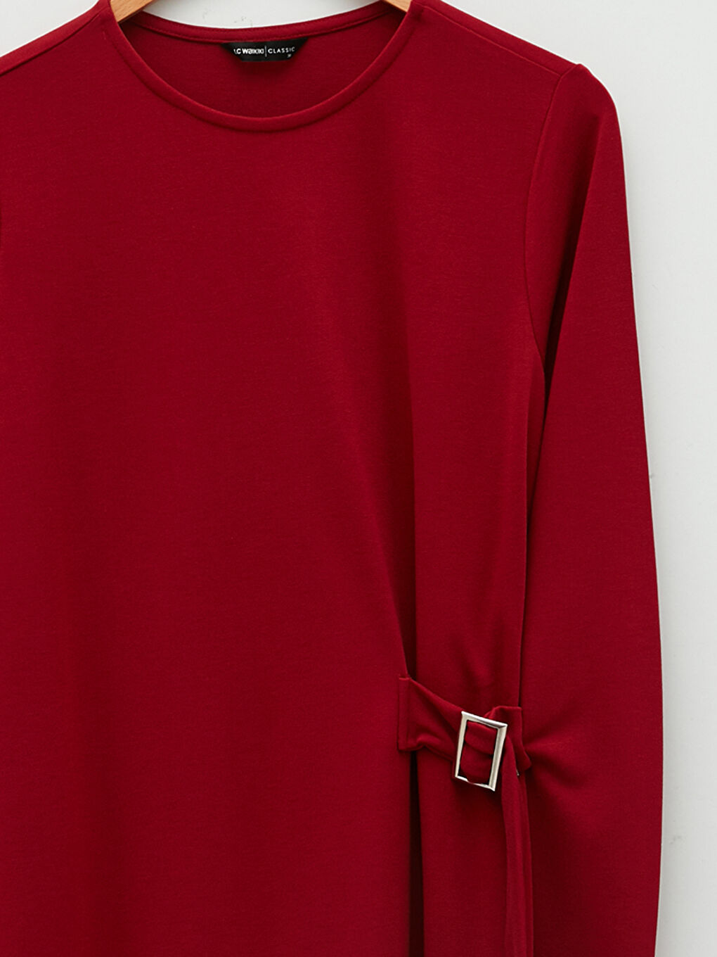 LCWAIKIKI Classic Crew Neck Regular Long Sleeve Cami Fabric Women's Dress -W1HU37Z8-HLG