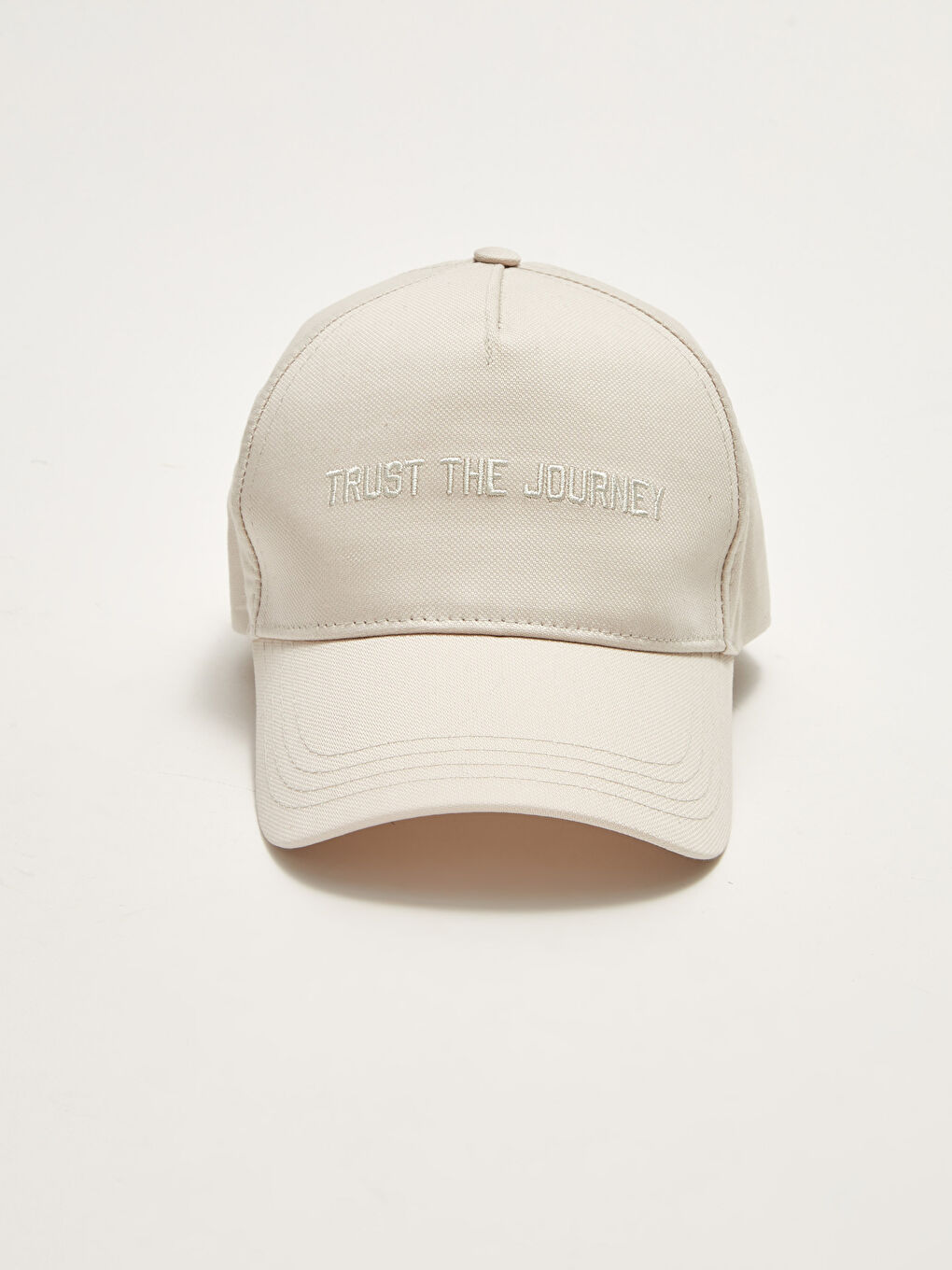 Bej Pike Kumaştan Nakışlı Erkek Kep Şapka-3