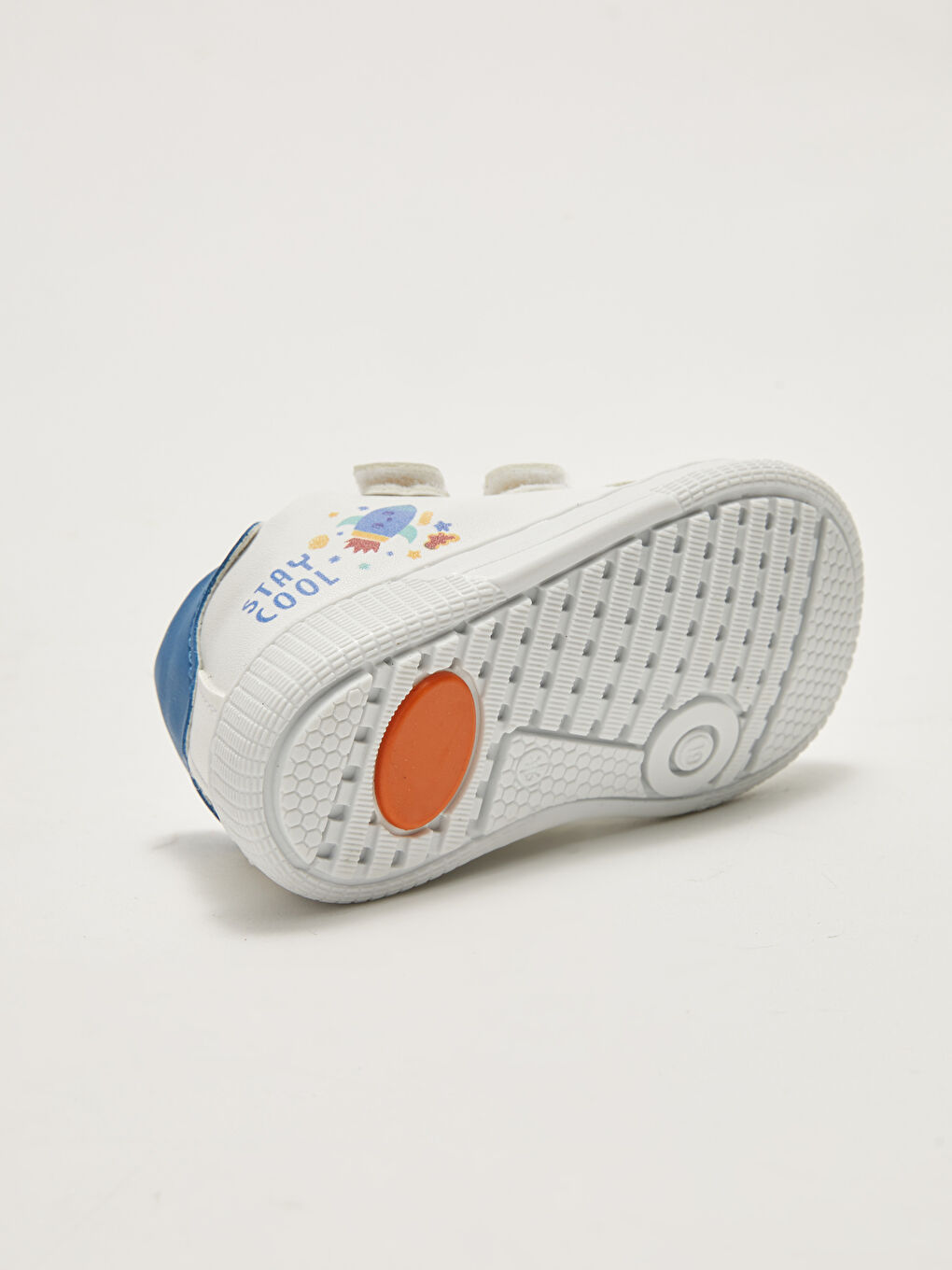 Beyaz Cırt Cırtlı ve Baskılı Erkek Bebek İçi Deri Astarlı İlk Adım Ayakkabısı-3