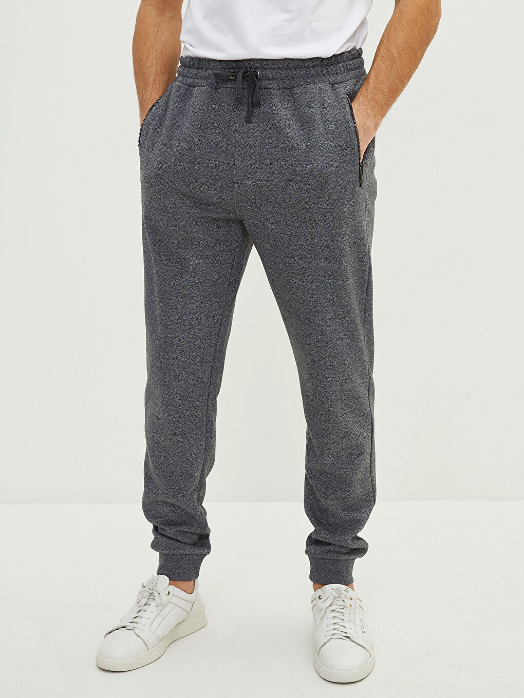 Плътен Спортен Панталон Джогър за Мъже с Редовна Кройка-1