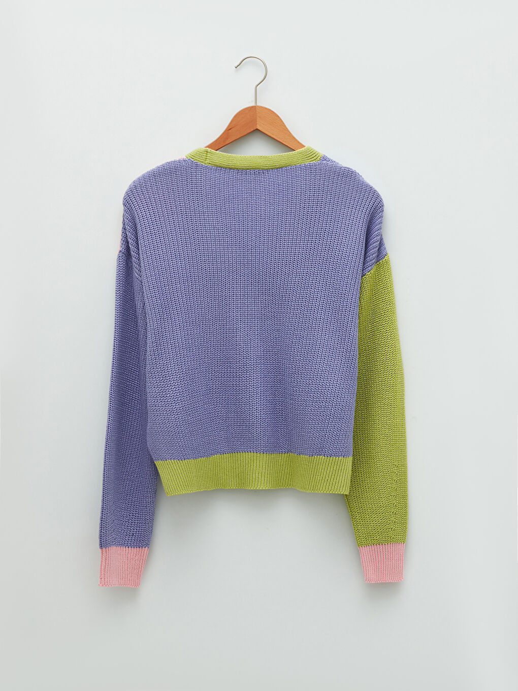 Cardigan en Tricot à Encolure en V et Bloc de Couleurs avec Manches Longues pour Femmes-7