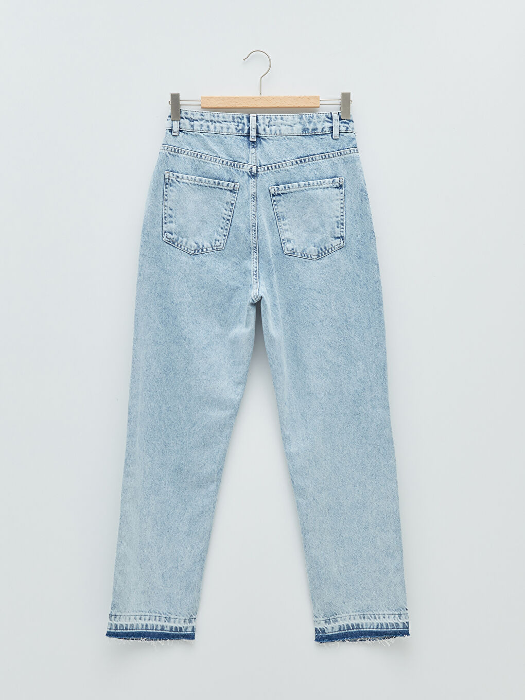 İndigo Yüksek Bel Straight Fit Cep Detaylı Kadın Rodeo Jean Pantolon-7