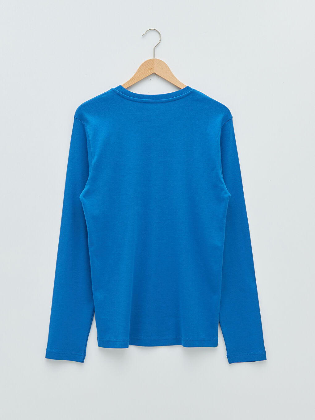 T-shirt Basique en Coton à Manches Longues Col Rond-6