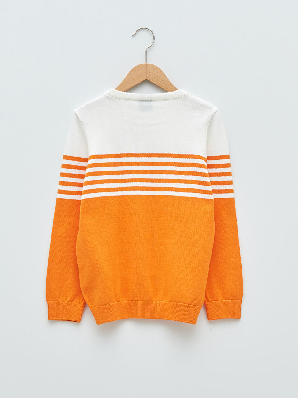 Crew Neck Striped Long Sleeve Boy Thin Tricot Sweater-1